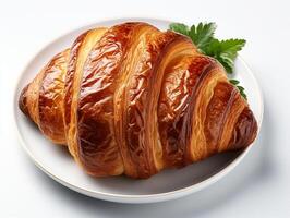 Croissant Französisch Gebäck Snack Brot zum Frühstück foto