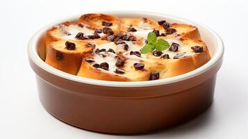 Brot Pudding Dessert Kuchen Süss zum Tee Zeit foto