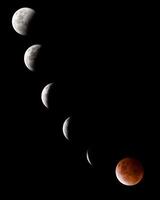 Mond- Finsternis Phasen beobachtete foto