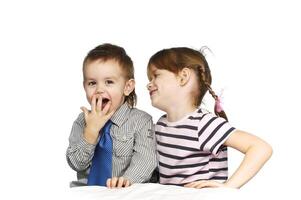 Bruder und Schwester im das Studio foto