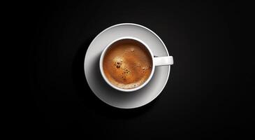 ein Tasse von Kaffee mit ein Löffel foto