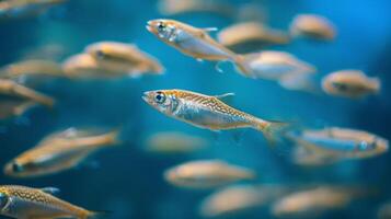 ein Schule von Fisch Schwimmen im das Ozean foto