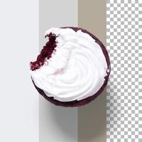 Draufsicht köstlicher hausgemachter Cupcake isoliert foto