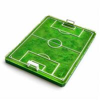 hell Grün Fußball Feld Miniatur Modell- foto
