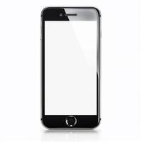 modern Smartphone mit ein leer Bildschirm isoliert auf Weiß Hintergrund foto