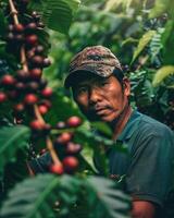 Kaffee Kirsche Bauernhof im Guatemala, landwirtschaftlich Landschaft foto