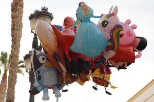 Luftballons zum das Kinder, Messe im Vera, Almerien, Spanien foto