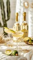 a5 golden Karte, Cocktail Party Tabelle Prosecco Attrappe, Lehrmodell, Simulation foto