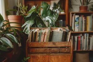 Bücher und Zeitschriften im Zeitschrift Halter. foto