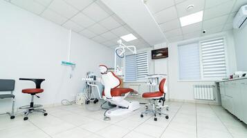 Stomatologie Gesundheitswesen Innere. modern Zahnheilkunde Krankenhaus Zimmer. foto