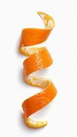 Orange schälen isoliert auf Weiß Hintergrund foto
