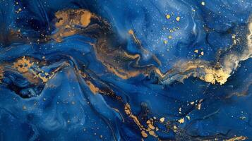 abstrakt Blau Marmor Textur mit Gold Spritzer, Blau Luxus Hintergrund. foto