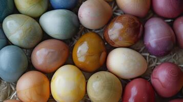 natürlich gefärbt Ostern Eier foto