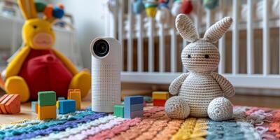 modern Weiß Überwachung Kamera im ein Kind s Spielzimmer foto