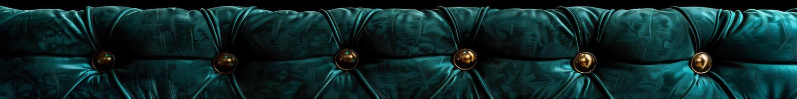 luxuriös blaugrün Samt Kissen Textur mit golden Tasten foto