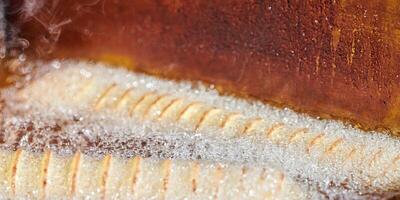 Kochspirale Bratkartoffel in siedendem Öl, fett- und kalorienreiches Fastfood, ungesund lecker foto