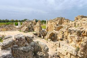 Überreste von das Antiquität Stadt Salamis ein Eisen Alter Stadt Königreich und ein uralt Stadt im das Osten von das Mittelmeer Insel von Zypern 2 foto