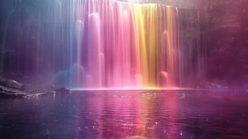 verzaubert Wasserfall. ein Symphonie von Licht und Farbe foto