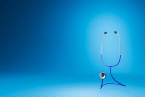 medizinisch Notfall Ausrüstung Krankenhaus Medizin Hilfe Medizin Apotheke 3d Illustration isoliert auf ein Blau Hintergrund foto