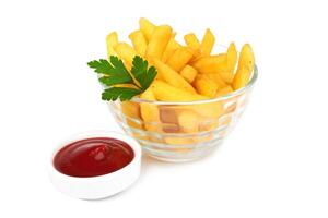 Pommes mit Ketchup foto