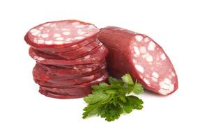 Salami auf weiß foto