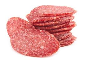 Salami auf weiß foto