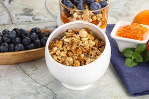 Granola museli Müsli zum Frühstück foto