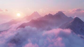 Pastell- Himmel und Berg Majestät beim Dämmerung foto