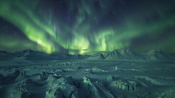 Nord Beleuchtung Über Arktis Terrain foto