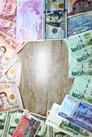 Banknoten von anders Länder, farbig Hintergrund foto