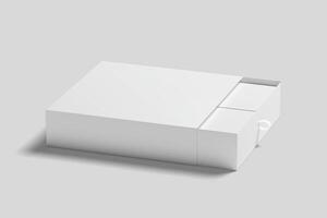 realistisch gleiten Geschenk Box Illustration zum Attrappe, Lehrmodell, Simulation. 3d machen. foto