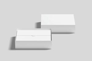 realistisch Geschenk Box Verpackung Illustration zum Attrappe, Lehrmodell, Simulation. 3d machen. foto