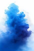 Blau Explosion Staub Rauch . hoch Qualität Foto
