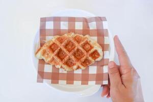 kriechen oder Waffel oder Croissant , Französisch Croissant oder Französisch Brot mit Zucker foto