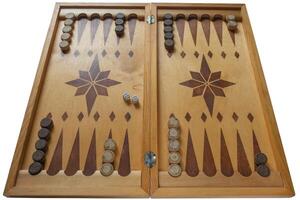 hölzern Backgammon Tafel auf Weiß Hintergrund isoliert foto