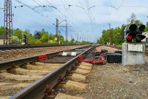 Eisenbahn Schalter und der Verkehr Licht foto