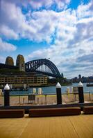 Sydney Hafen Brücke im Sydney breit Schuss foto