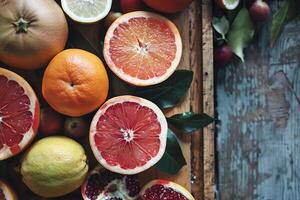 gesund Essen Konzept Banner mit Früchte und Gemüse. mit Kopieren Raum foto