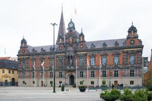 Fassade von Malmö Stadt, Dorf Saal, Schweden foto