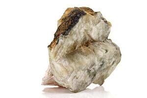 Makro Stein Hemimorphit Mineral auf Weiß Hintergrund foto