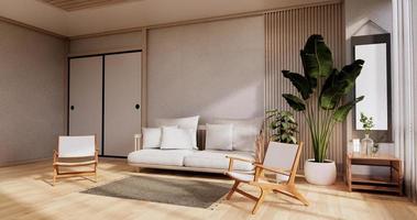 Sofamöbel und modernes Raumdesign minimal.3D-Rendering