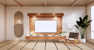 Kabinettholzdesign, Rauminterieur, moderner japanischer Stil. 3D-Rendering foto