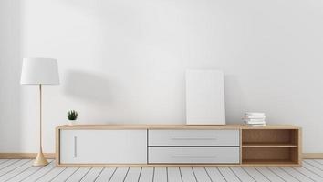 TV-Schrank im modernen leeren Raum Japanisch - Zen-Stil, minimale Designs. 3D-Rendering foto