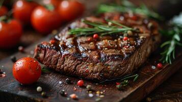 Steak mit Tomaten foto