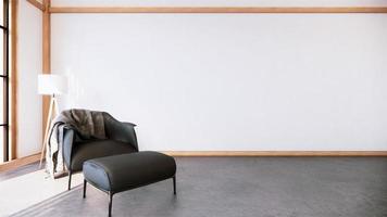 Innenarchitektur hat einen Sessel auf leerem Raum japanisches Design, 3D-Rendering foto