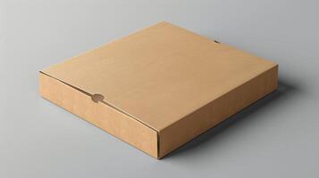 ein geschlossen Karton Box auf ein grau Oberfläche foto