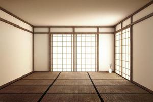 leerer Raum im Zen-Stil. 3D-Rendering foto