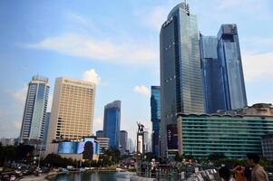 Aussicht von das Stadt von Jakarta von ein Höhe foto