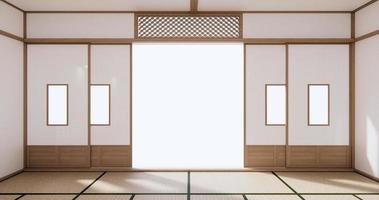 Indoor leerer Raum im japanischen Stil. 3D-Rendering foto