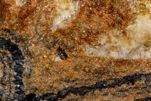 Makro Mineral Fluorit Stein auf schwarz Hintergrund foto